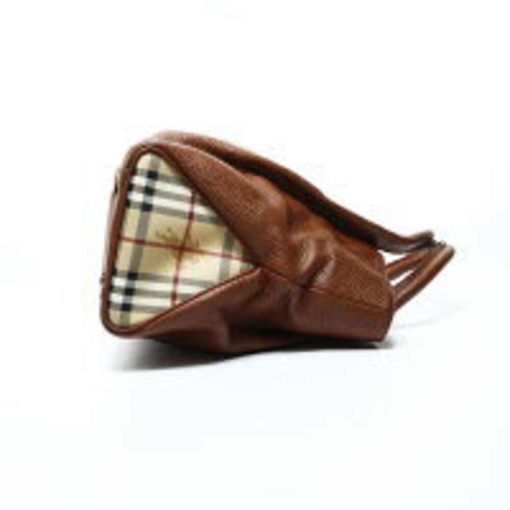 Burberry Leather Nova Check Handbag Brown - Picture 4 of 13